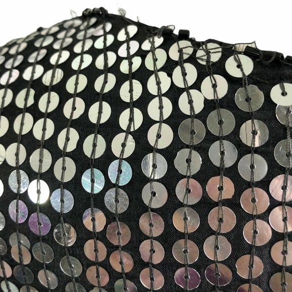 Vintage Laurence Kazar Sequined Top Black Silk - Picture 8 of 9